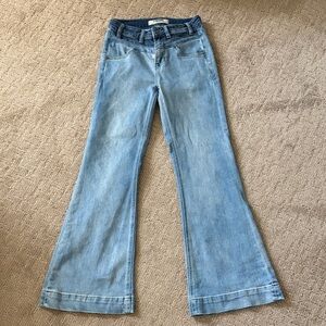 Rock & Roll Cowgirl Light Blue Wide Leg Jeans